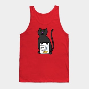 Cute Cat Says Wash Your Hands Tank Top